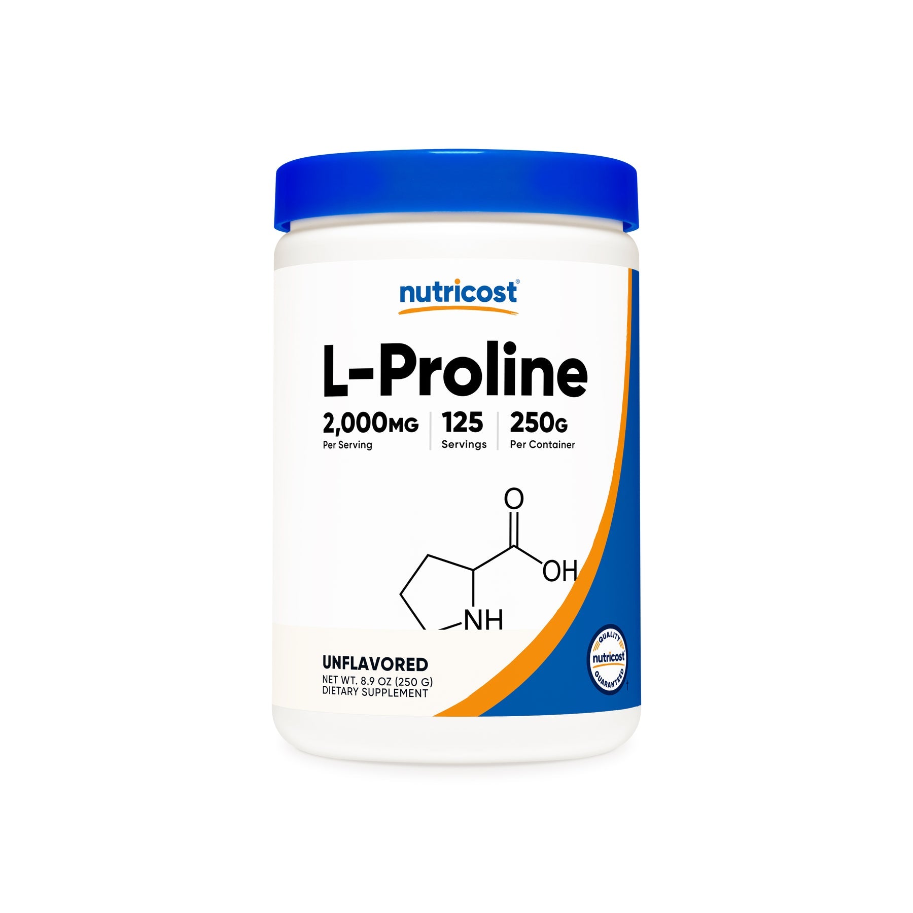 뉴트리코스트 L-프롤린 2500mg 250 g 파우더 -콜라겐 합성과 결합조직 유지를 돕는 아미노산