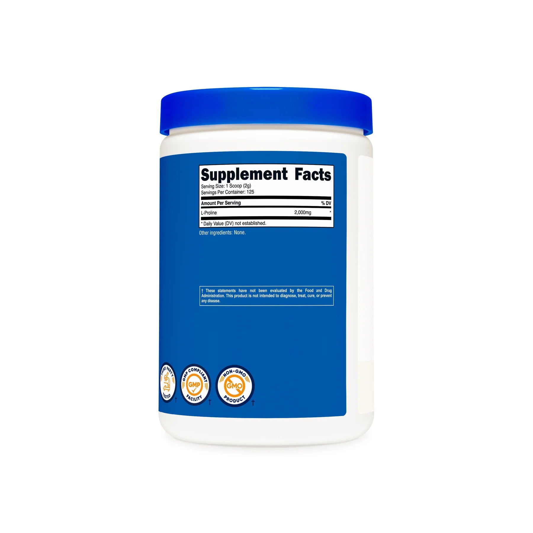 뉴트리코스트 L-프롤린 2500mg 250 g 파우더 -콜라겐 합성과 결합조직 유지를 돕는 아미노산