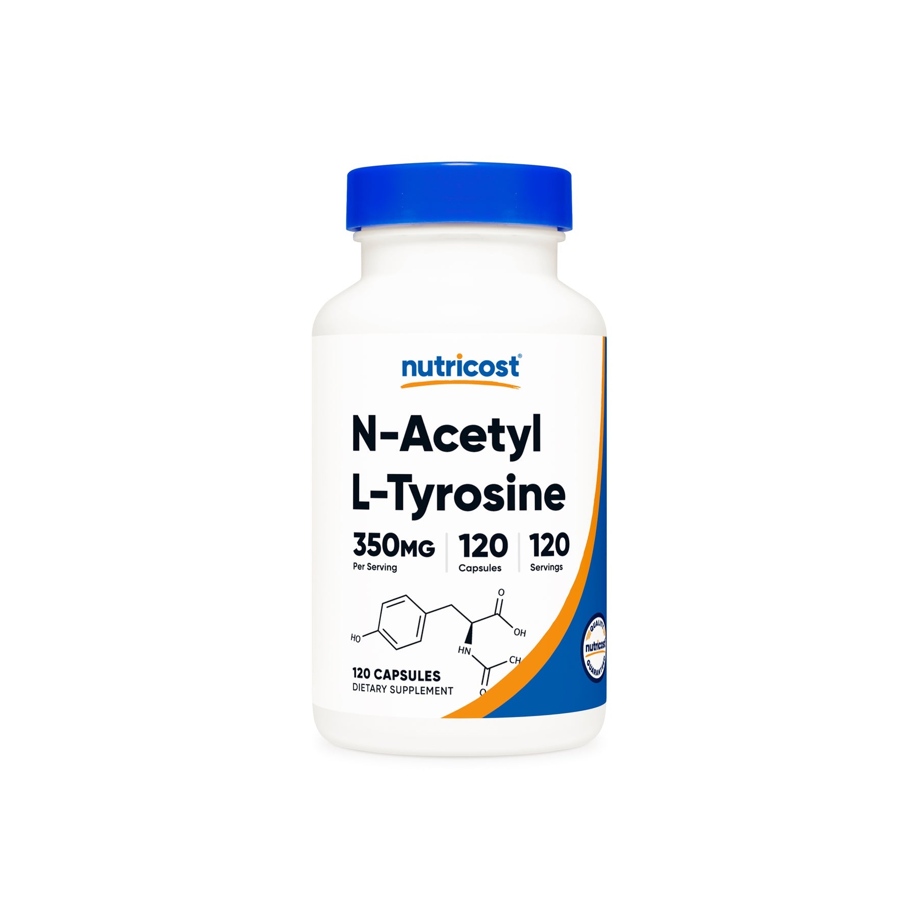 뉴트리코스트 N-아세틸 L-티로신(NALT) 350mg 120 캡슐 – 집중력 유지와 스트레스 상황에서의 컨디션 관리를 돕는 아미노산 보충제