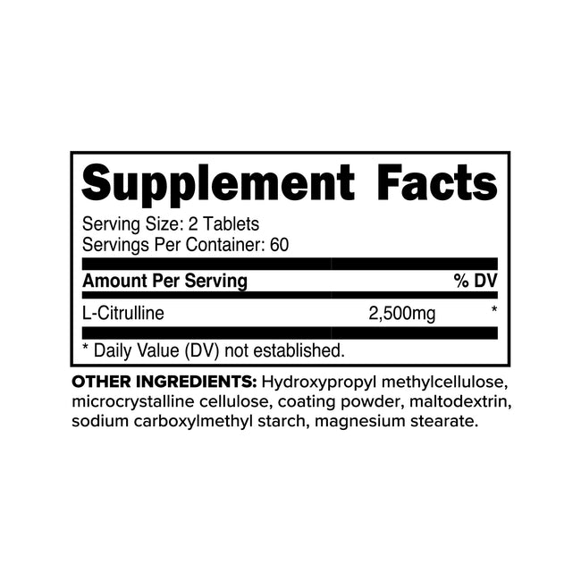 프리마포스 L-시트룰린 2500mg 타블렛 – 고함량 · 산화질소 · 혈류 · 강력한 펌핑 · 운동 퍼포먼스