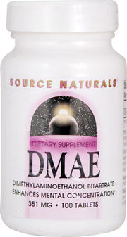 소스 내추럴스 DMAE 351mg – 100정 – 뇌 피로와 브레인 포그 완화, 정신적 명료도 개선에 초점