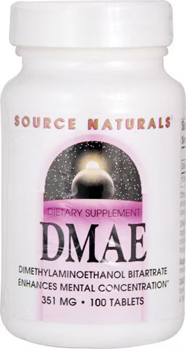소스 내추럴스 DMAE 351mg – 100정 – 뇌 피로와 브레인 포그 완화, 정신적 명료도 개선에 초점