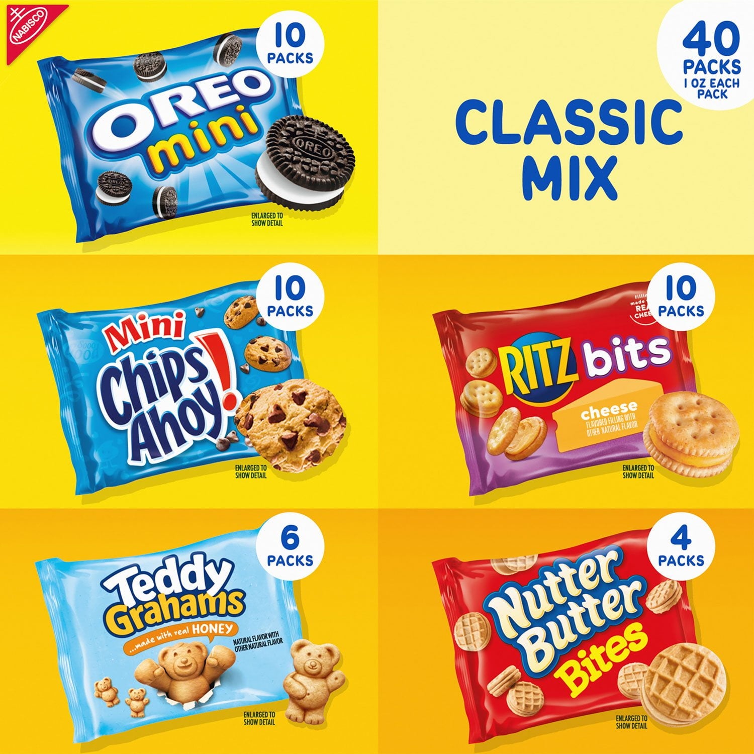 ナビスコ クラシックミックス クッキー＆クラッカー、バラエティパック、40 個入り。