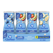 Gerber Grain &amp; Grow シリアル スナック パフ、バラエティパック、1.48 オンス、8 個入り。