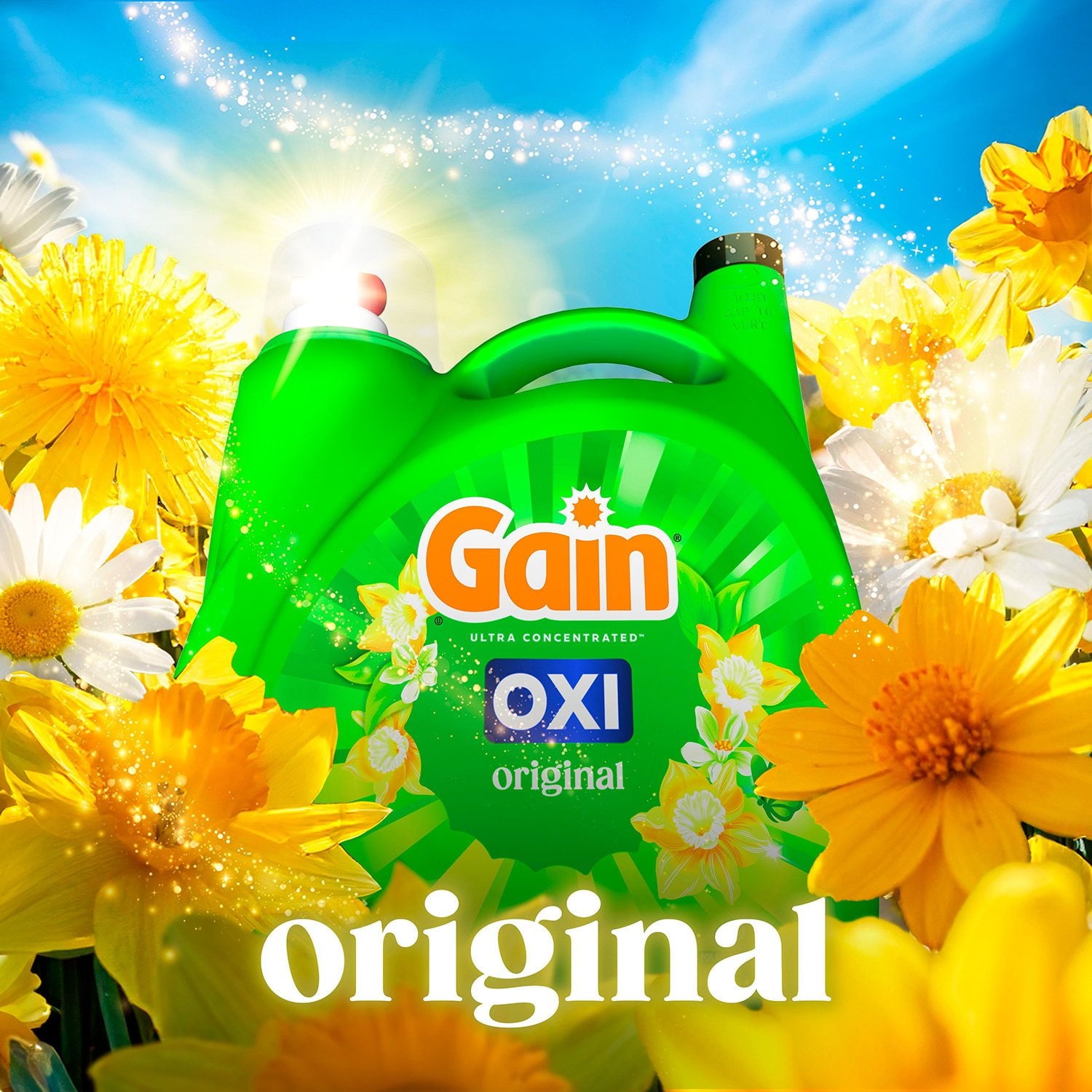 Gain + Oxi 液体洗濯洗剤、オリジナル、159 回分、170 液量オンス。