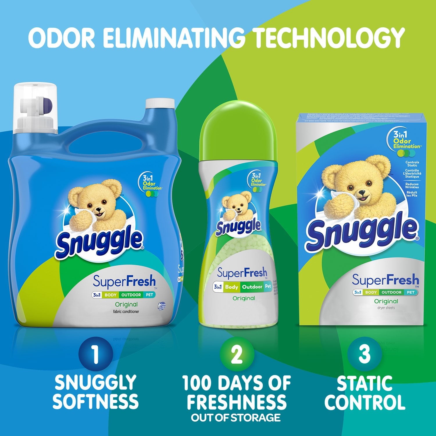 Snuggle SuperFresh 液体柔軟剤、オリジナル、155 回分、164 液量オンス。