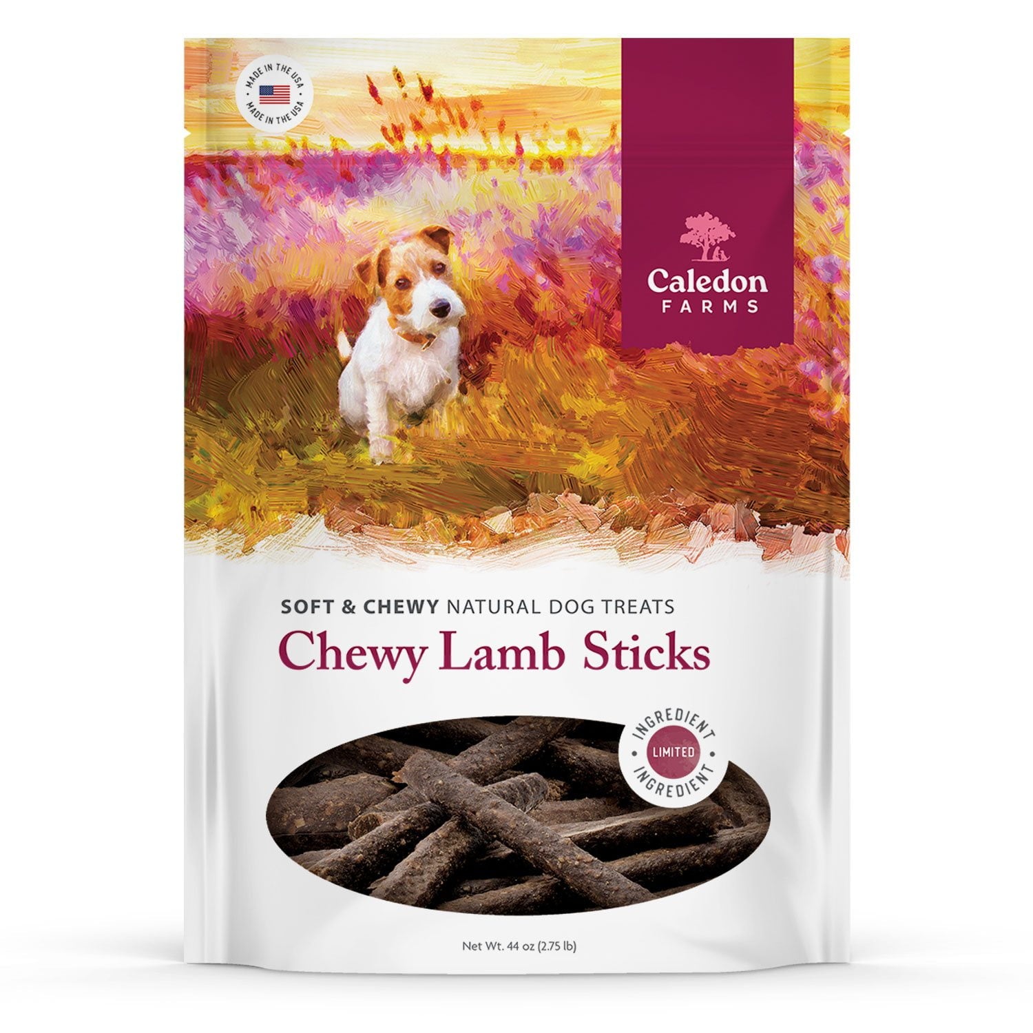 Caledon Farms 噛み応えのあるラムスティック ドッグトリーツ、44 オンス。