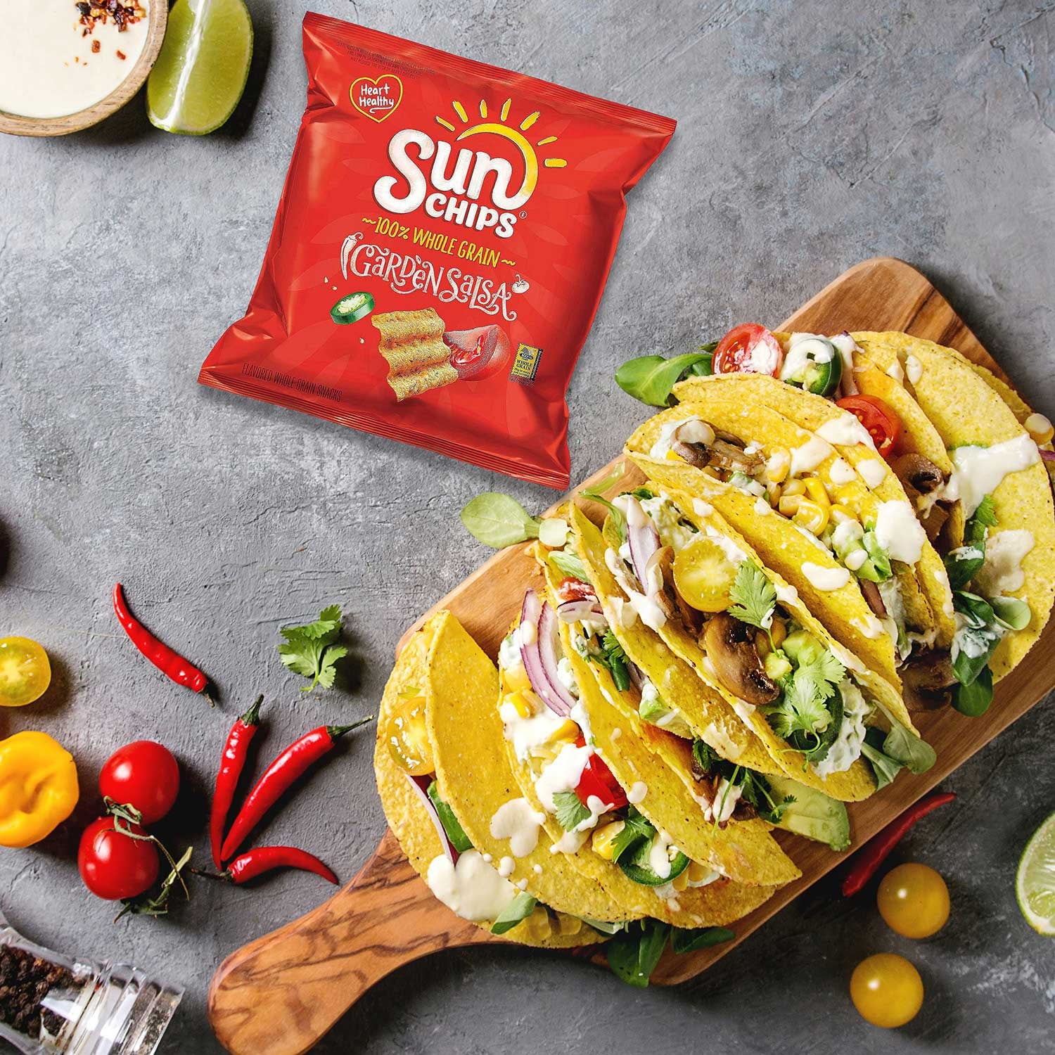SunChips 全粒粉バラエティパック チップス、30 個入り。