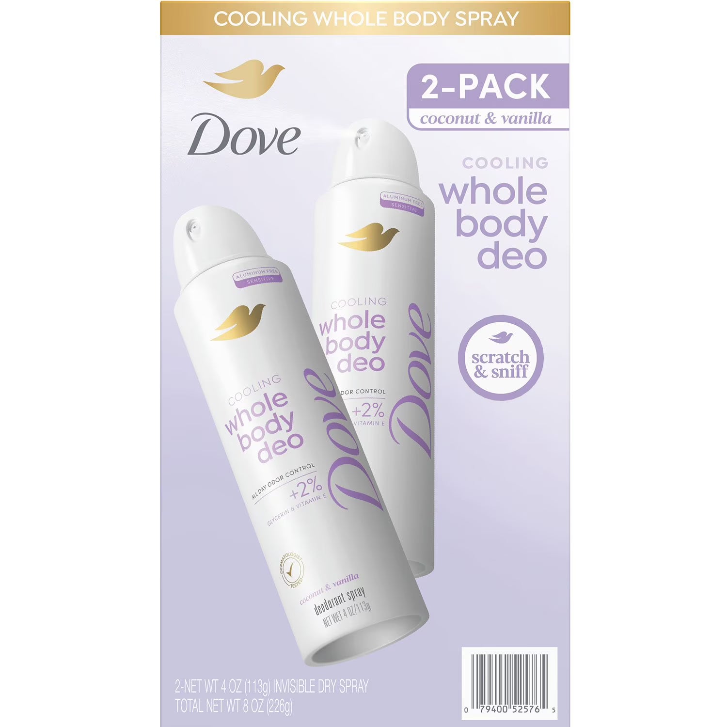 도브 전신용 쿨링 데오드란트 스프레이 4 oz., 2 pk. – 전신에 가볍게 분사해 시원한 사용감을 더해주며 일상적인 냄새 관리를 산뜻하게 도와줍니다