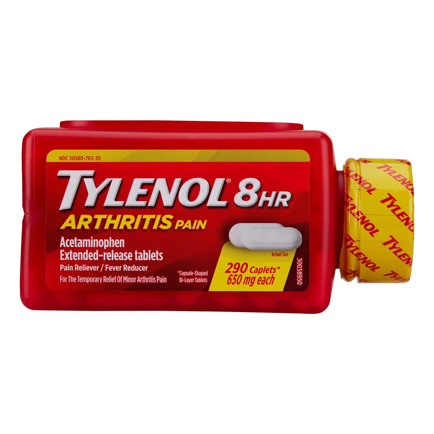 타이레놀 8시간 관절염·관절 통증 완화 아세트아미노펜 650mg 290정 – 서방형 · 관절통 · 근육통 · 허리통증 · 최대 8시간 지속