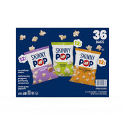 SkinnyPop バラエティ スナック パック ポップコーン、0.5 オンス、36 個入り。