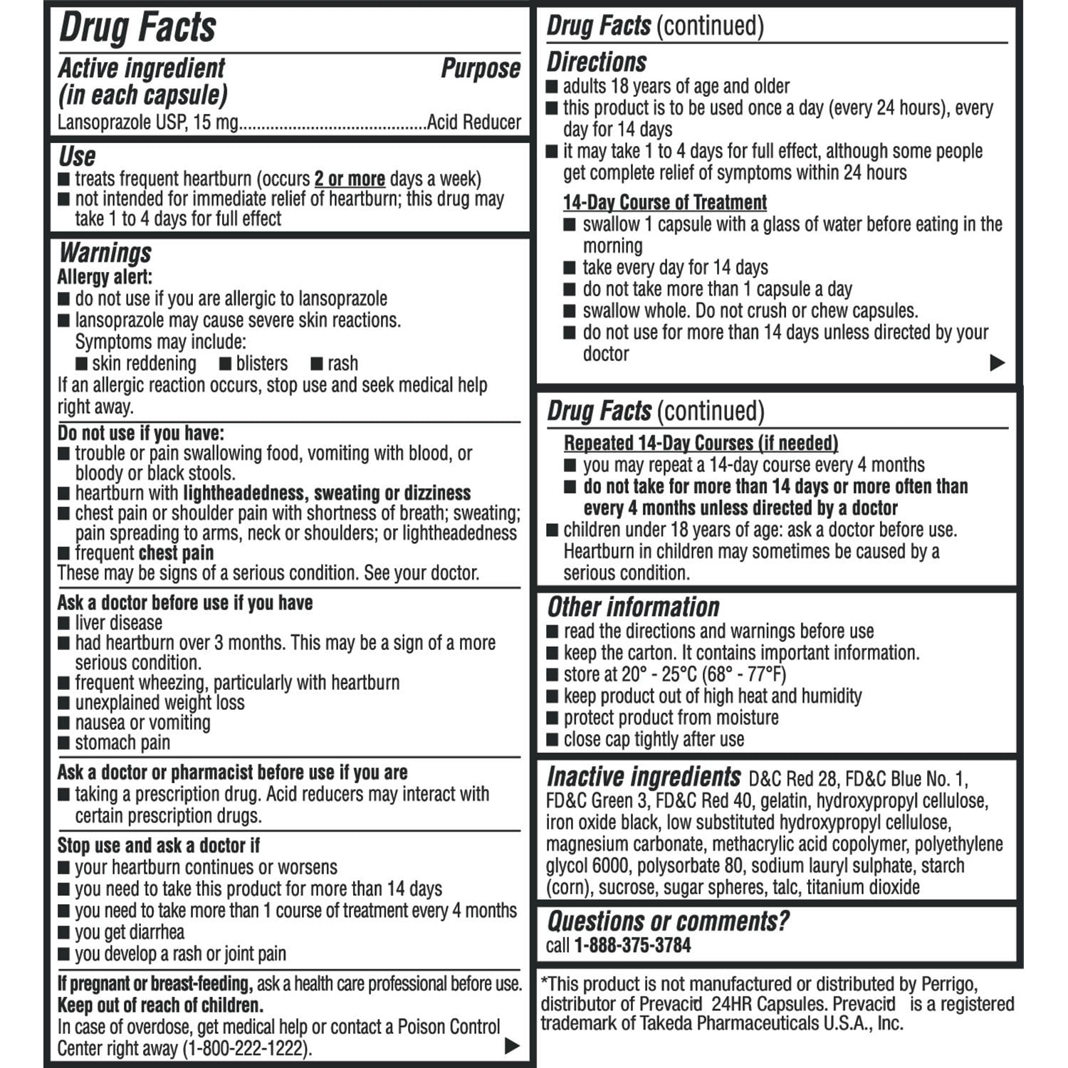 メンバーズマーク遅延放出制酸カプセル、ランソプラゾール 15 mg、42 個入り。
