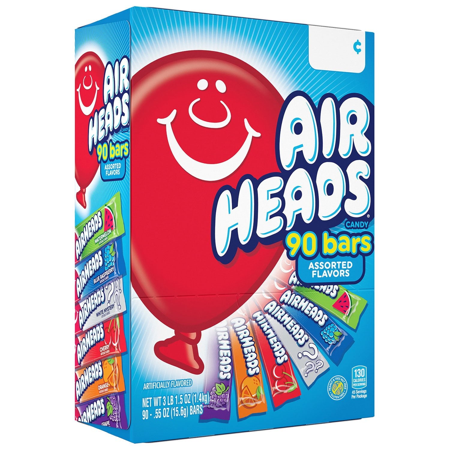 AirHeads バラエティパック、0.55 オンス、90 個入り。
