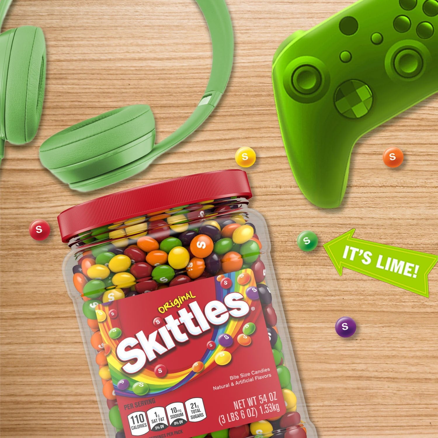 Skittles オリジナル チューイーキャンディー バルクジャー、54 オンス。