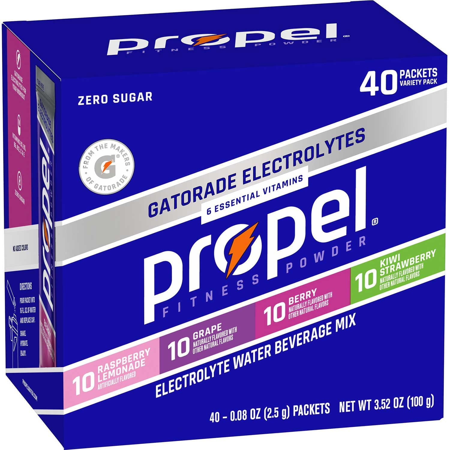프로펠 파우더 버라이어티 팩 0.08 oz., 40 pk. – 물에 타서 마시는 파우더 타입 음료 믹스 구성
