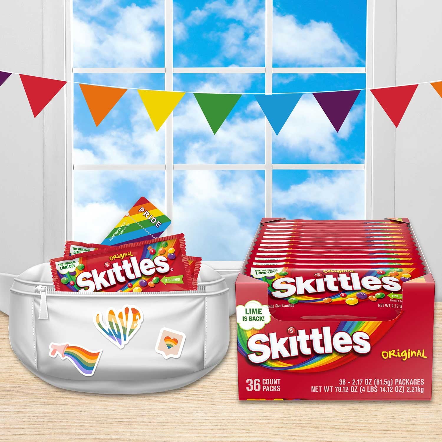 Skittles オリジナル フルーティー チューイー キャンディー、フルサイズ、2.17 オンス、36 個入り。 