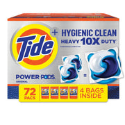 Tide Hygienic Clean Power PODS 洗濯洗剤パック、オリジナル、72 個入り。