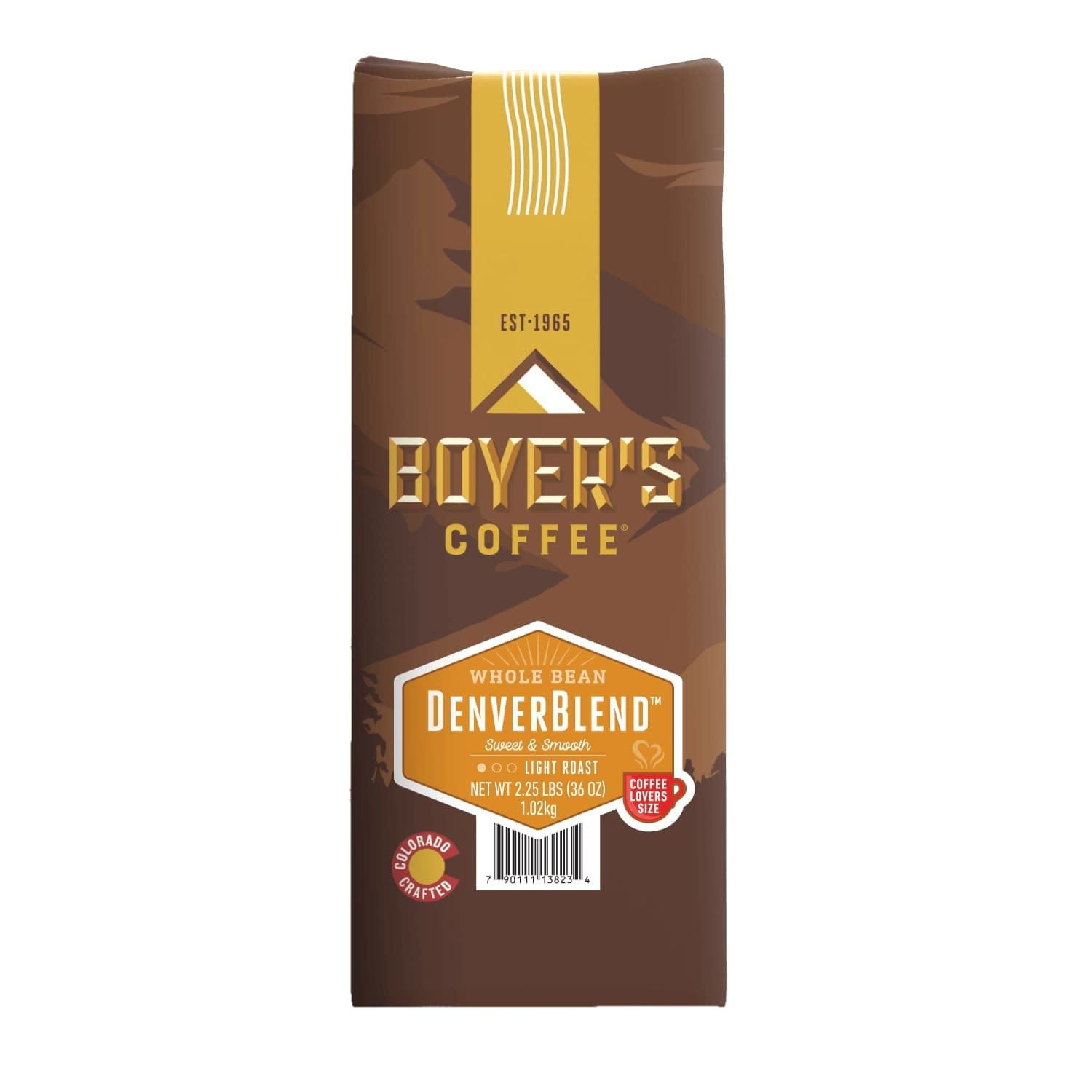 Boyer's Coffee デンバーブレンド ライトロースト ホールビーン、36 オンス。