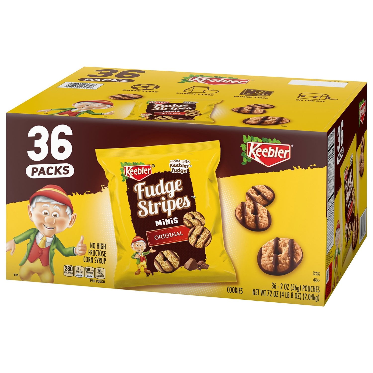 Keebler ミニ ファッジ ストライプ クッキー、2 オンス、36 個入り。