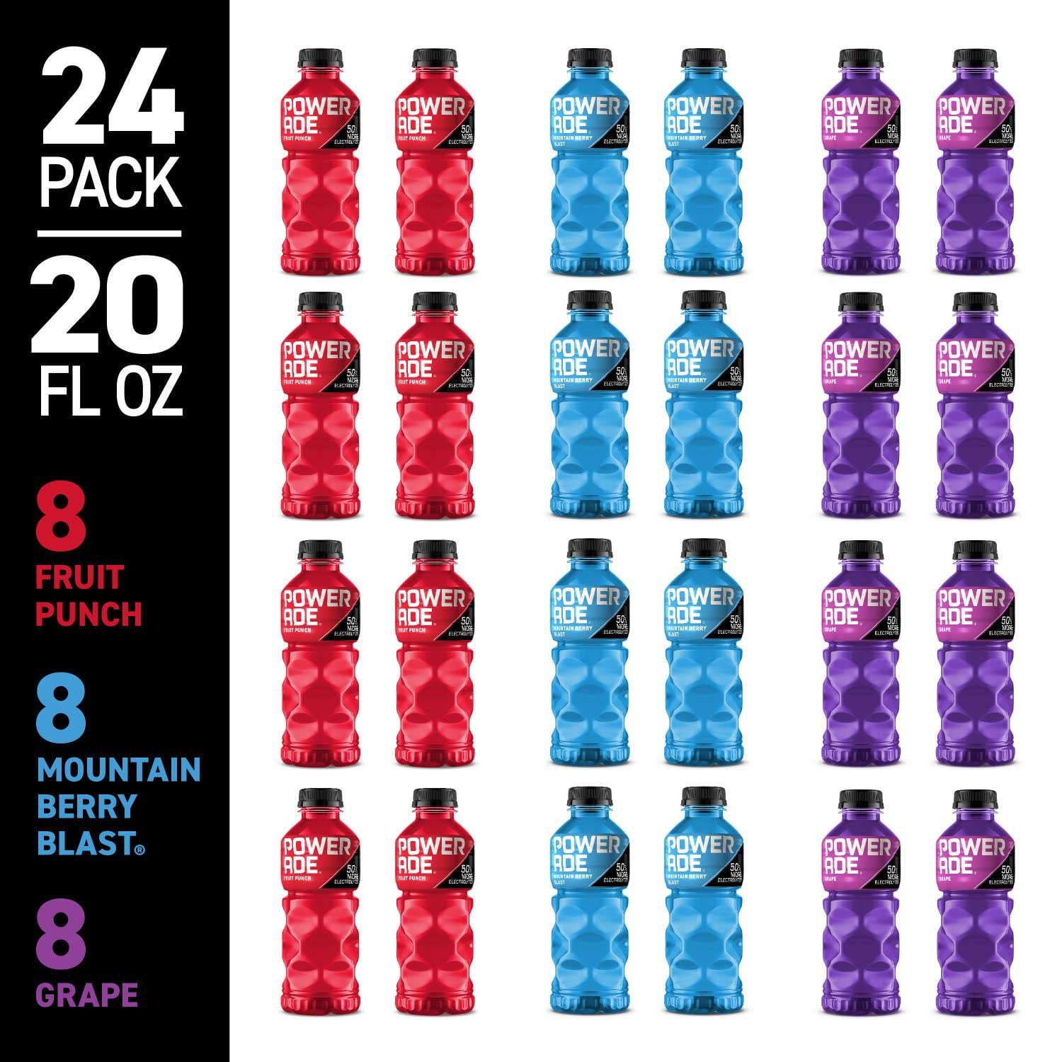 파워에이드 스포츠 드링크 버라이어티 팩 20 fl. oz., 24 pk. – 다양한 맛으로 구성된 기본 스포츠 음료 세트