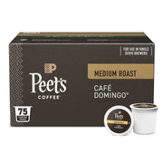 Peet's Coffee ミディアムロースト K-Cup ポッド、カフェドミンゴ 75 個入り。