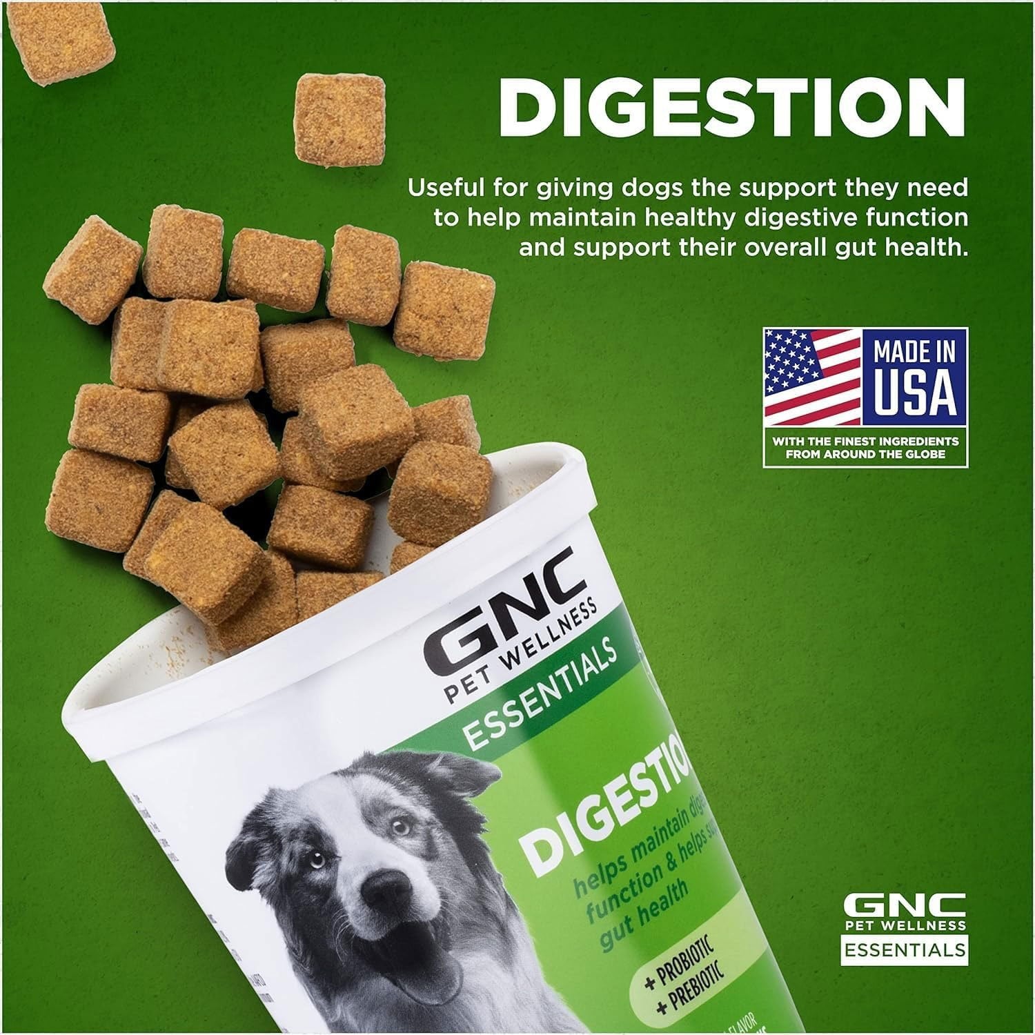 GNC ペット、ベーコン風味、犬用消化ソフトチュー、180 個。