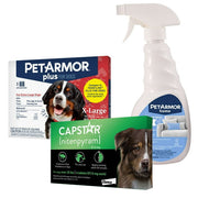 PetArmor Plus Capstar ノミ・ダニ駆除バンドル (特大犬用、89 - 132 ポンド)