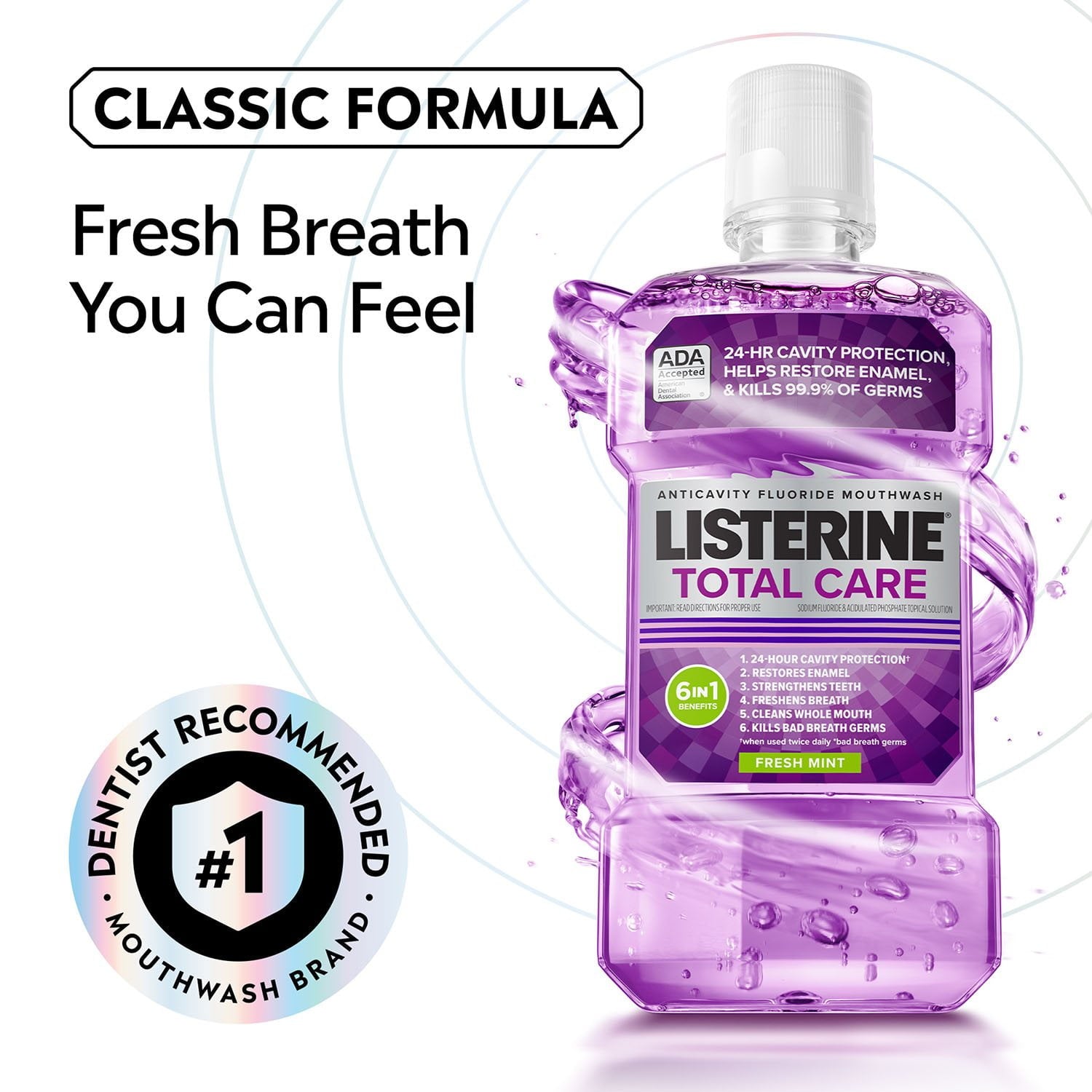 리스테린 토탈 케어 프레시 민트 33.8 fl. oz × 3 pk