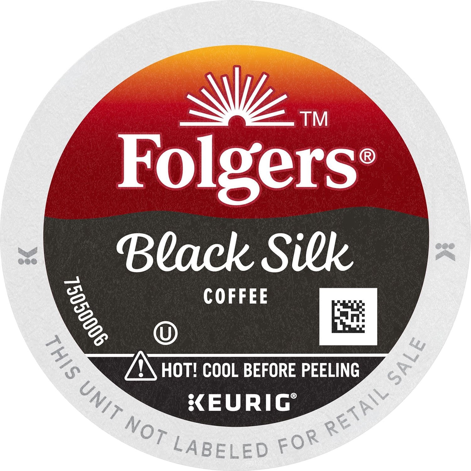 フォルジャーズ ダークロースト K-Cup コーヒーポッド、ブラックシルク、100 個入り。