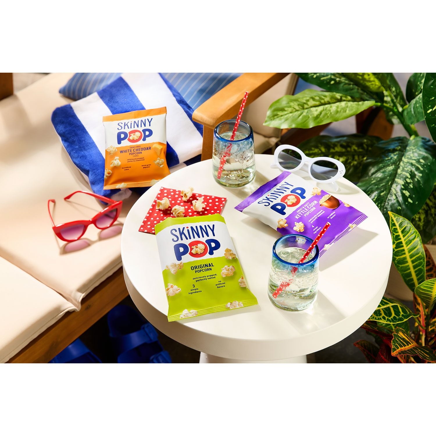 SkinnyPop バラエティ スナック パック ポップコーン、0.5 オンス、36 個入り。