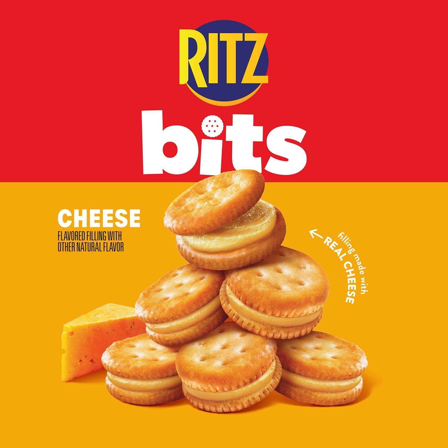 RITZ ビット チーズ サンドイッチ クラッカー、1.5 オンス、30 個入り。