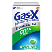 Gas-X エクストラストレングス ガスリリーフ ソフトジェル、シメチコン 125 mg、120 錠。