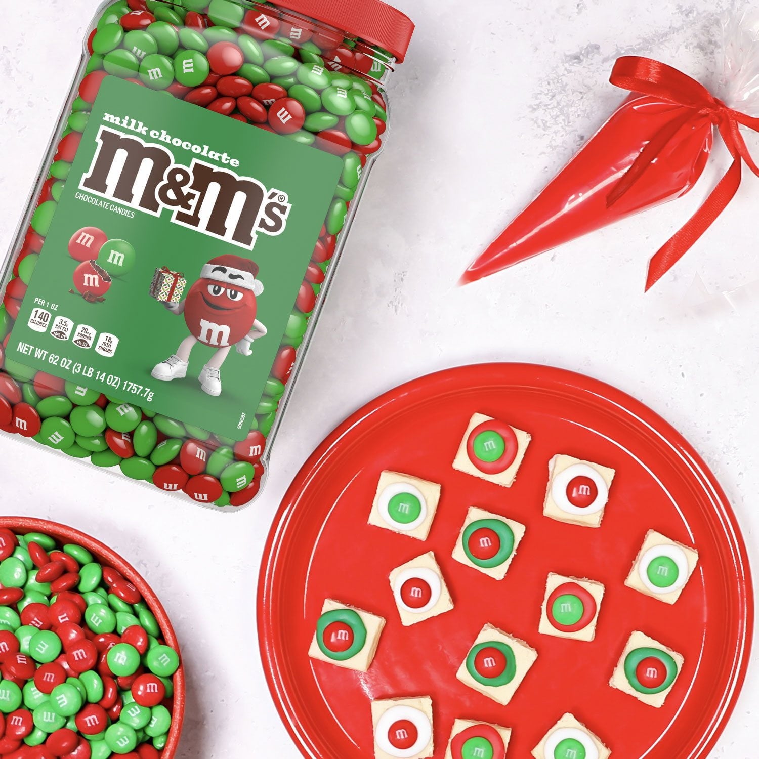 M&amp;M'S クリスマス ミルクチョコレートキャンディ、62 オンス。