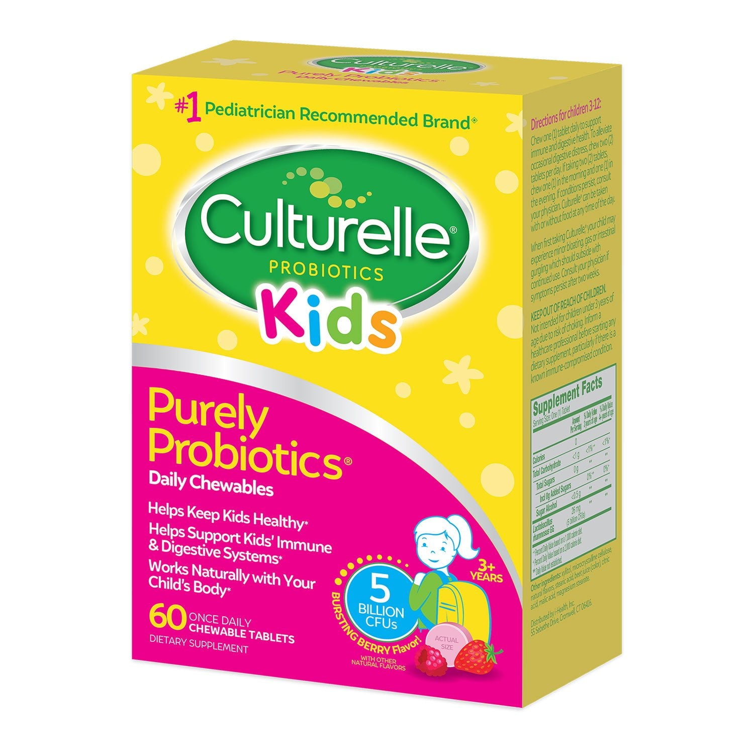 Culturelle Kids Purely Probiotics チュアブル錠、60 錠。