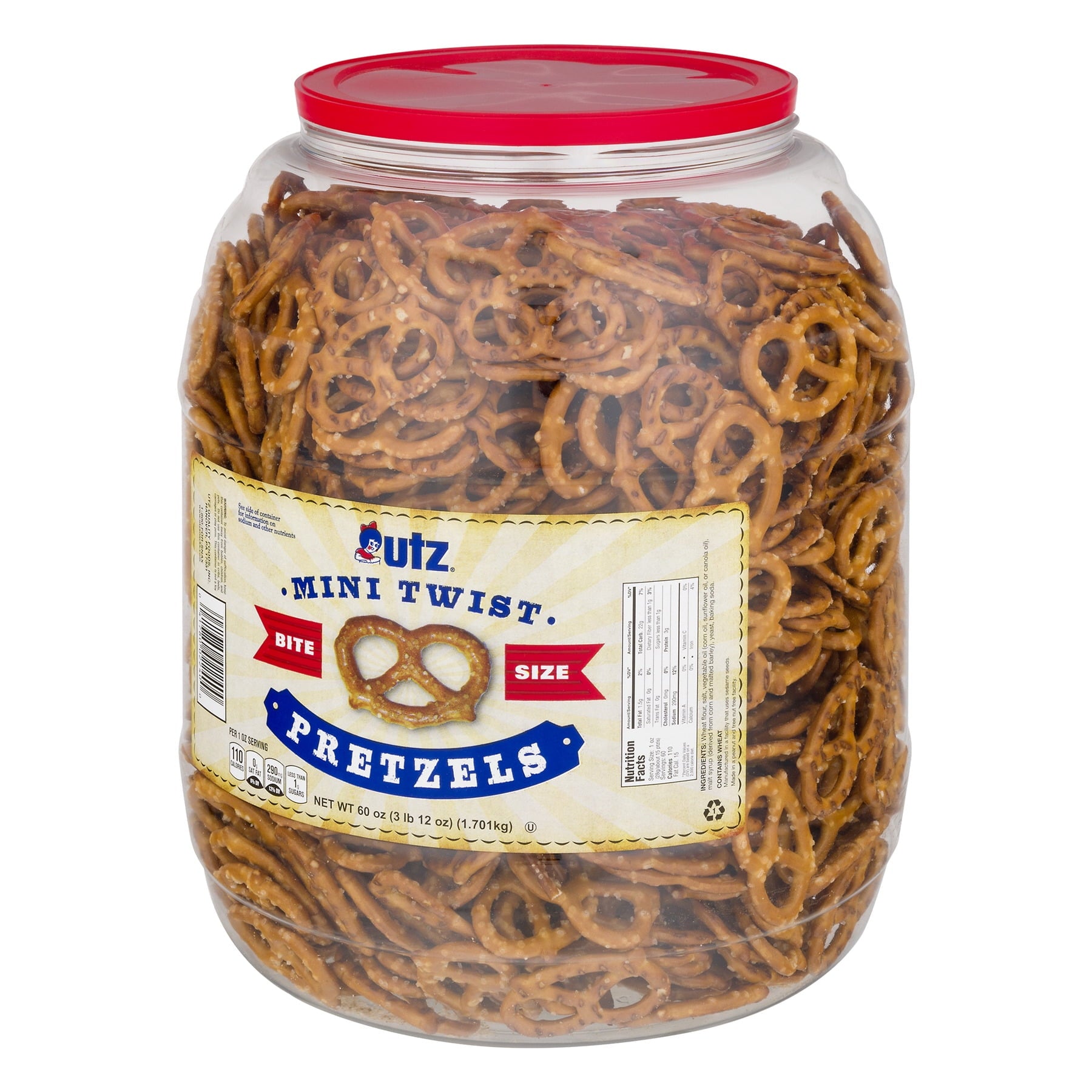 Utz ミニツイストプレッツェル、60 オンス。
