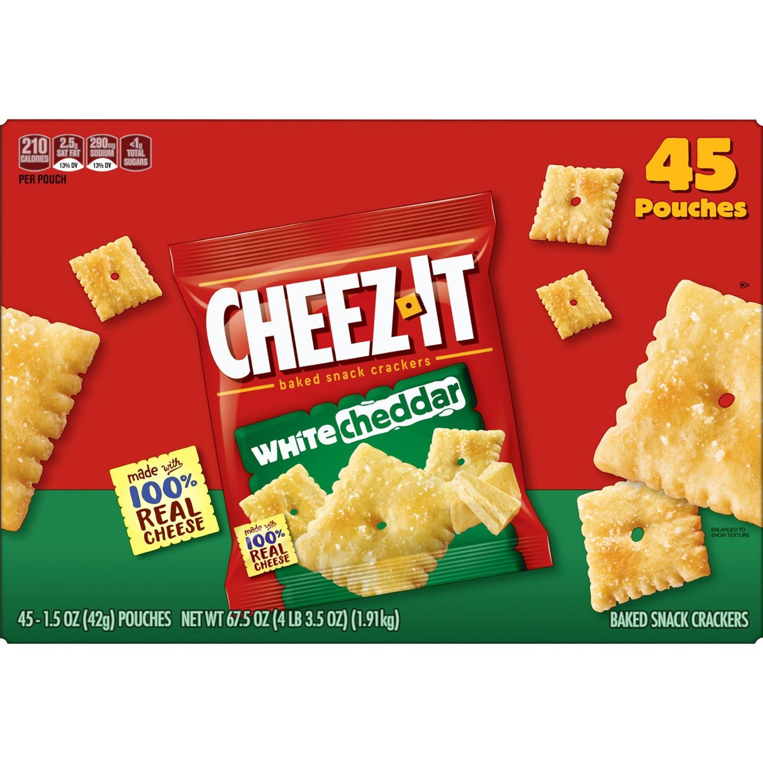Cheez-It ホワイトチェダー スナックパック、1.5 オンス、45 個入り。