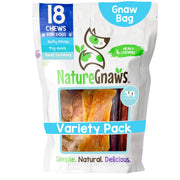 Nature Gnaws ドッグチュー、バラエティパック、19.2 オンス、18 個入り。