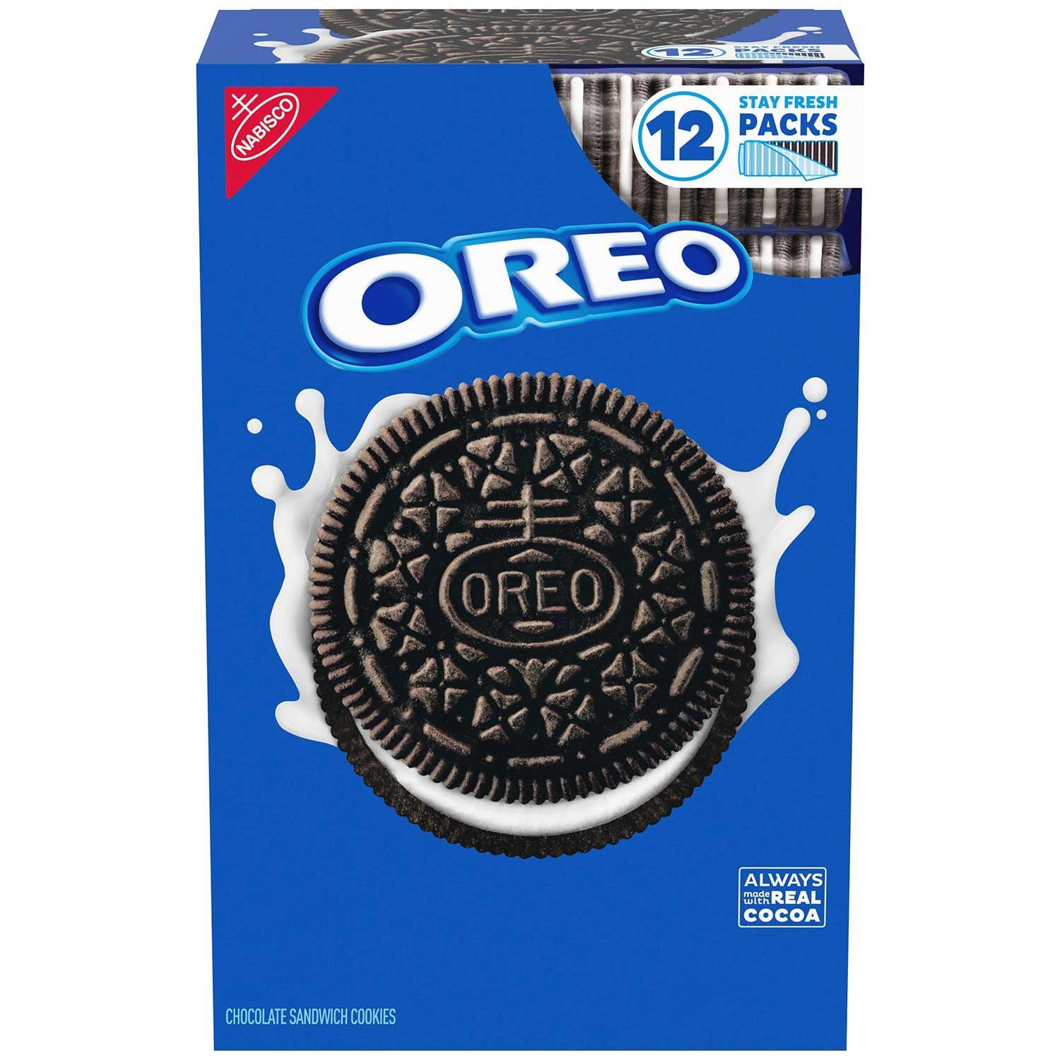 OREO チョコレートサンドイッチクッキー、5.23 オンス、12 個入り。