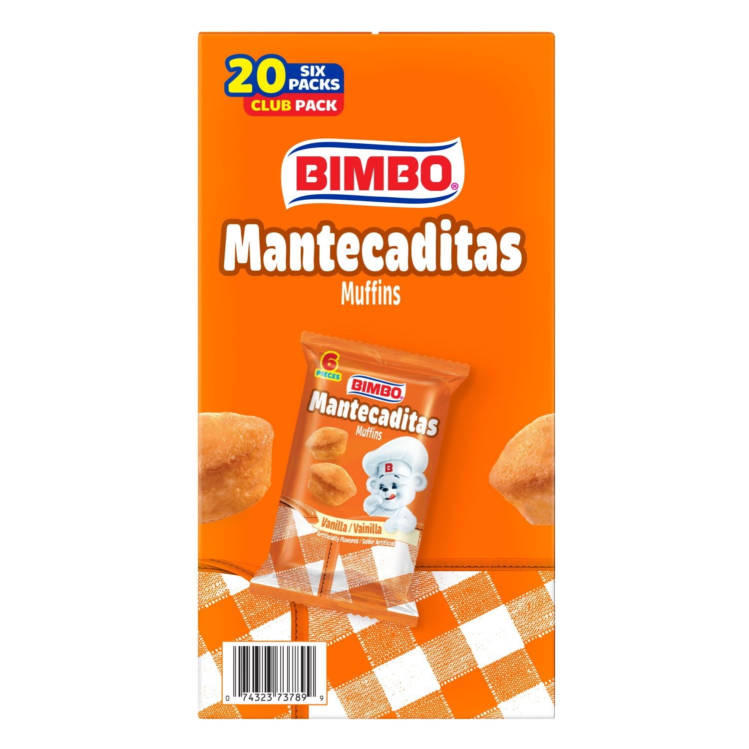 Bimbo Mantecaditas バニラマフィン、一口サイズ、20 個入り。