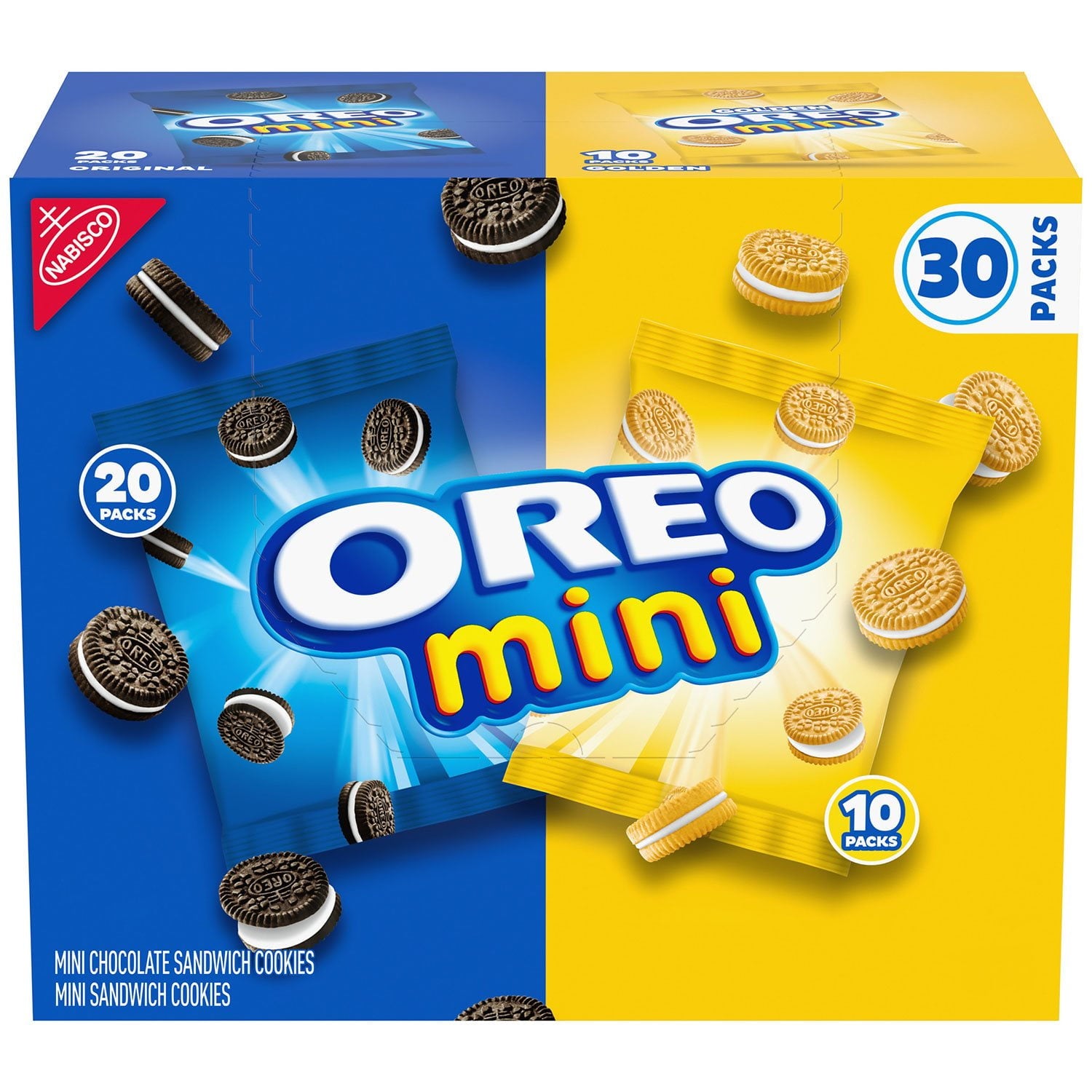 オレオ ミニミックス バラエティパック サンドイッチ クッキー、1.5 オンス、30 個入り。