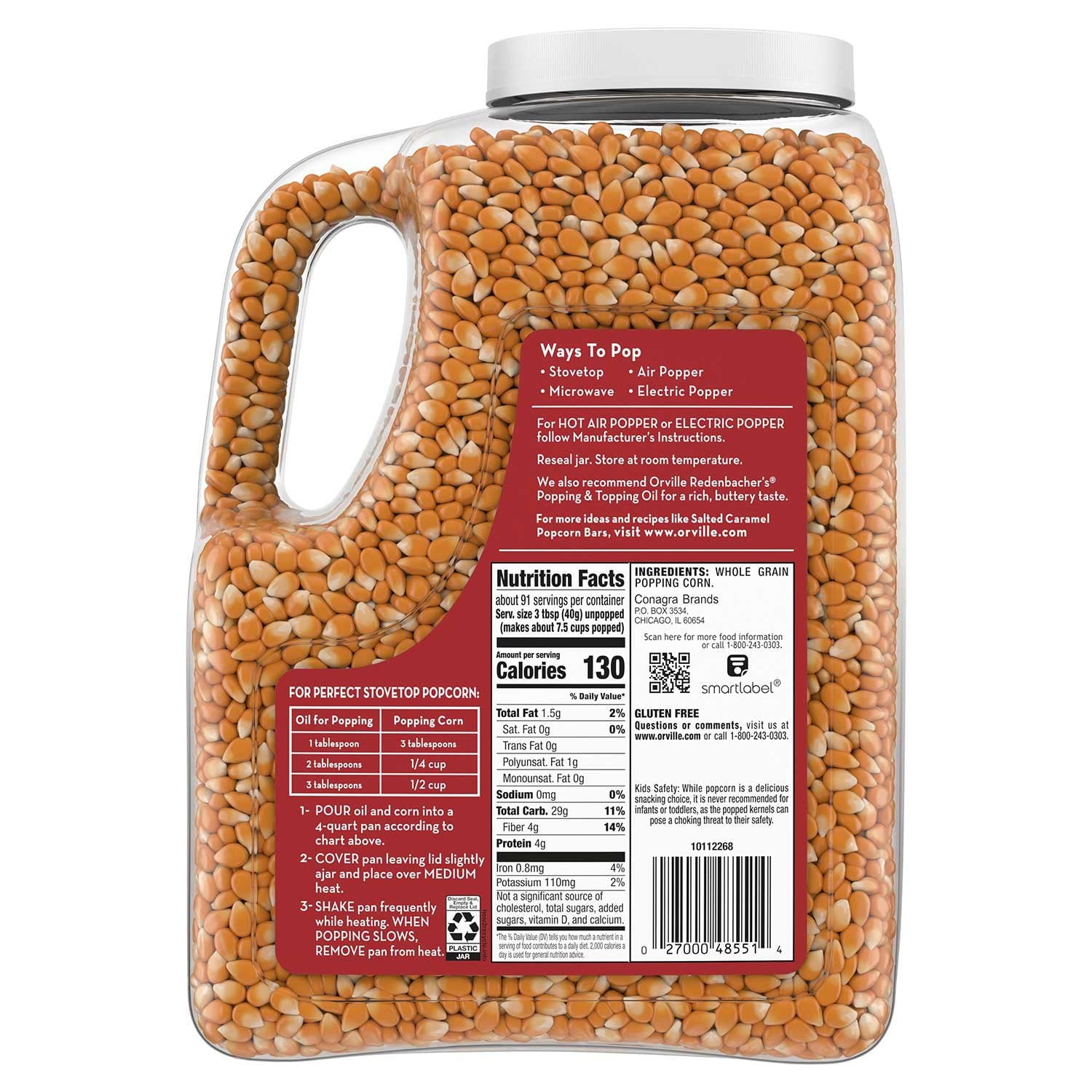 Orville Redenbacher のオリジナル グルメ ポップコーン カーネル 8 ポンド。