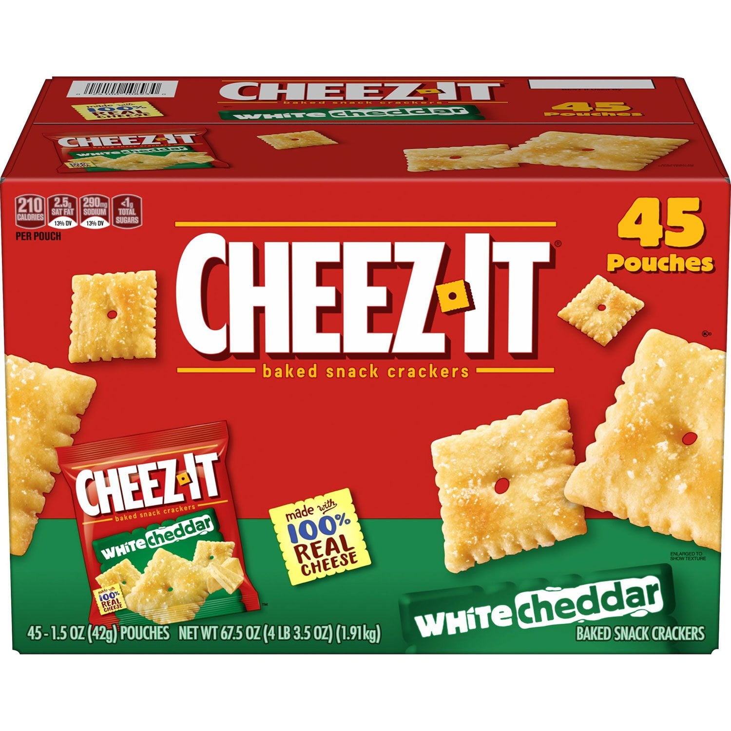 Cheez-It ホワイトチェダー スナックパック、1.5 オンス、45 個入り。