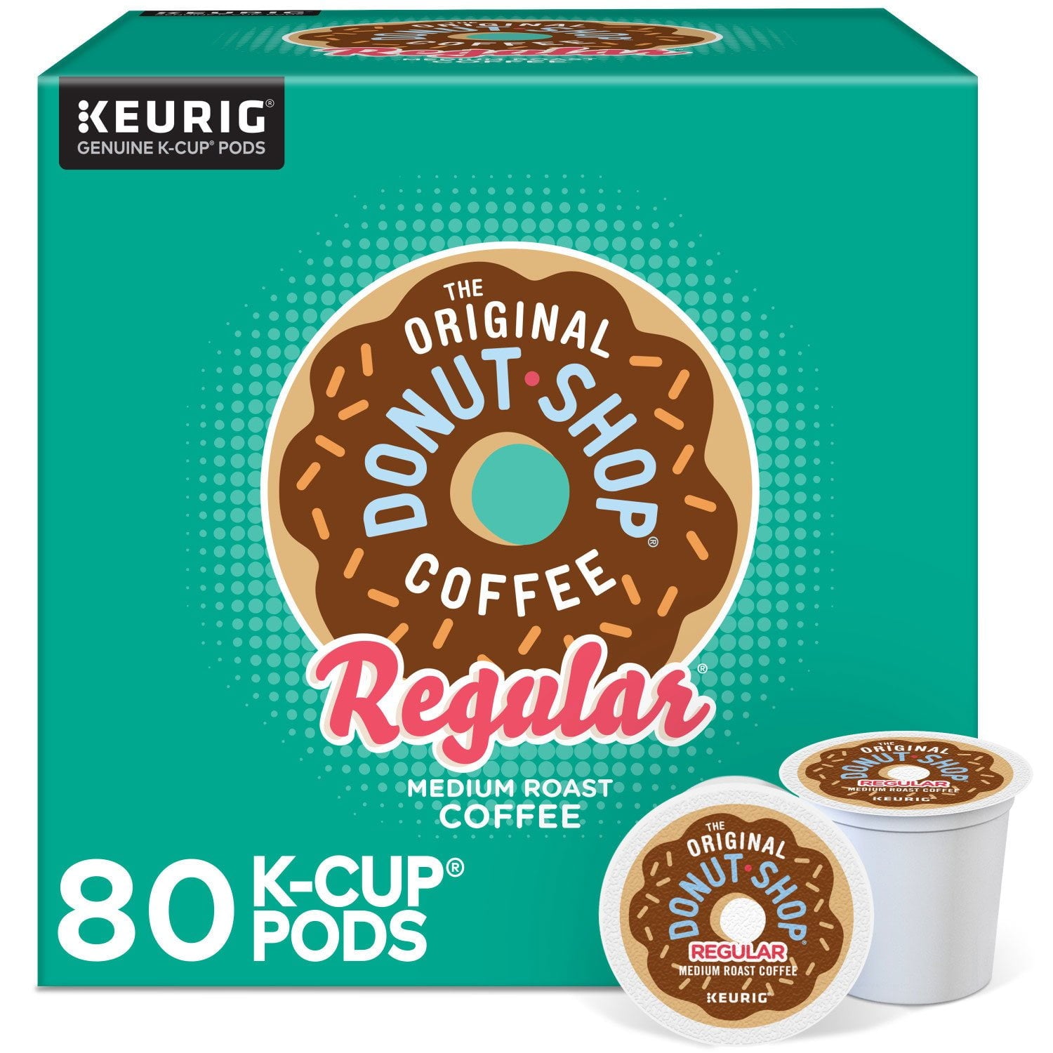オリジナルドーナツショップ ミディアムロースト K-Cup ポッド、レギュラー、80 個入り。