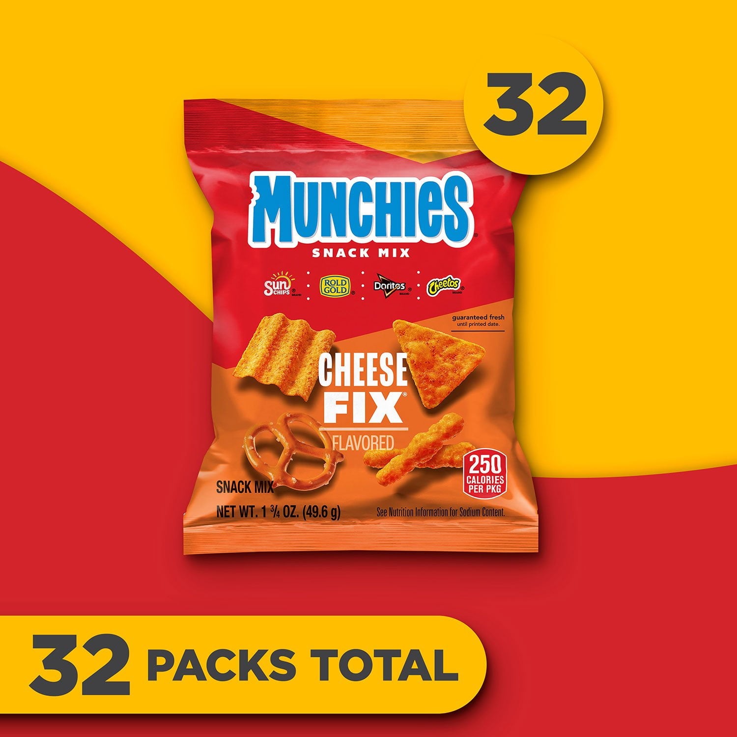マンチーズ スナック ミックス チーズ フィックス、1.75 オンス、32 個入り。