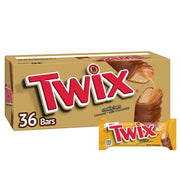 Twix キャラメル クッキー チョコレート キャンディ バー、フルサイズ、1.79 オンス、36 個入り。
