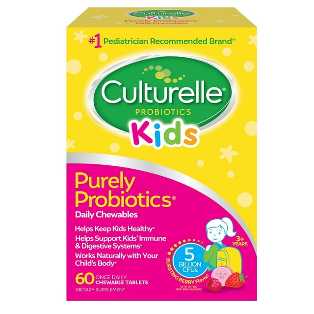 Culturelle Kids Purely Probiotics チュアブル錠、60 錠。