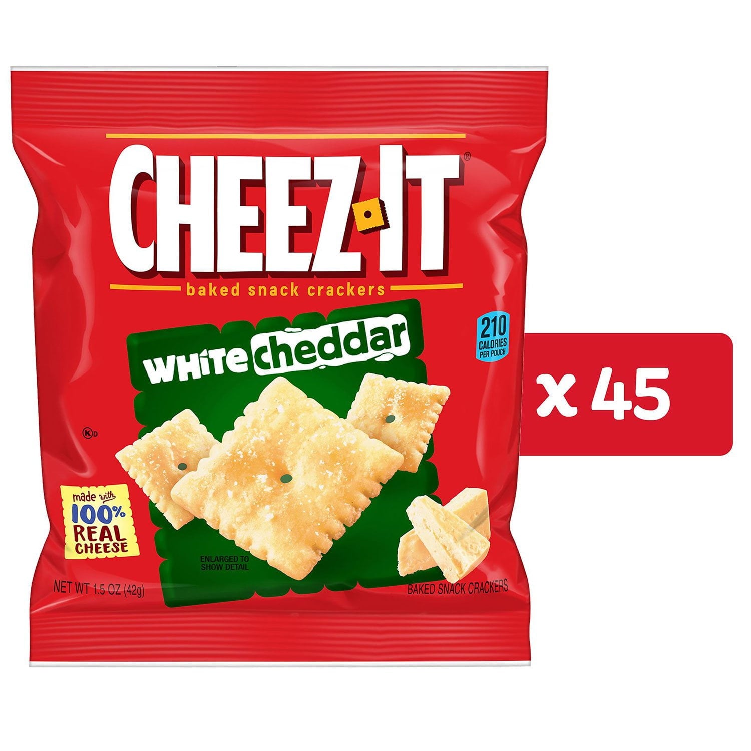 Cheez-It ホワイトチェダー スナックパック、1.5 オンス、45 個入り。