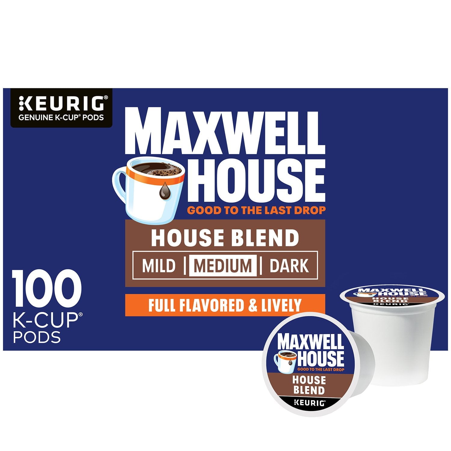 Maxwell House ハウスブレンド ミディアム K-Cup コーヒーポッド 100 個入り。