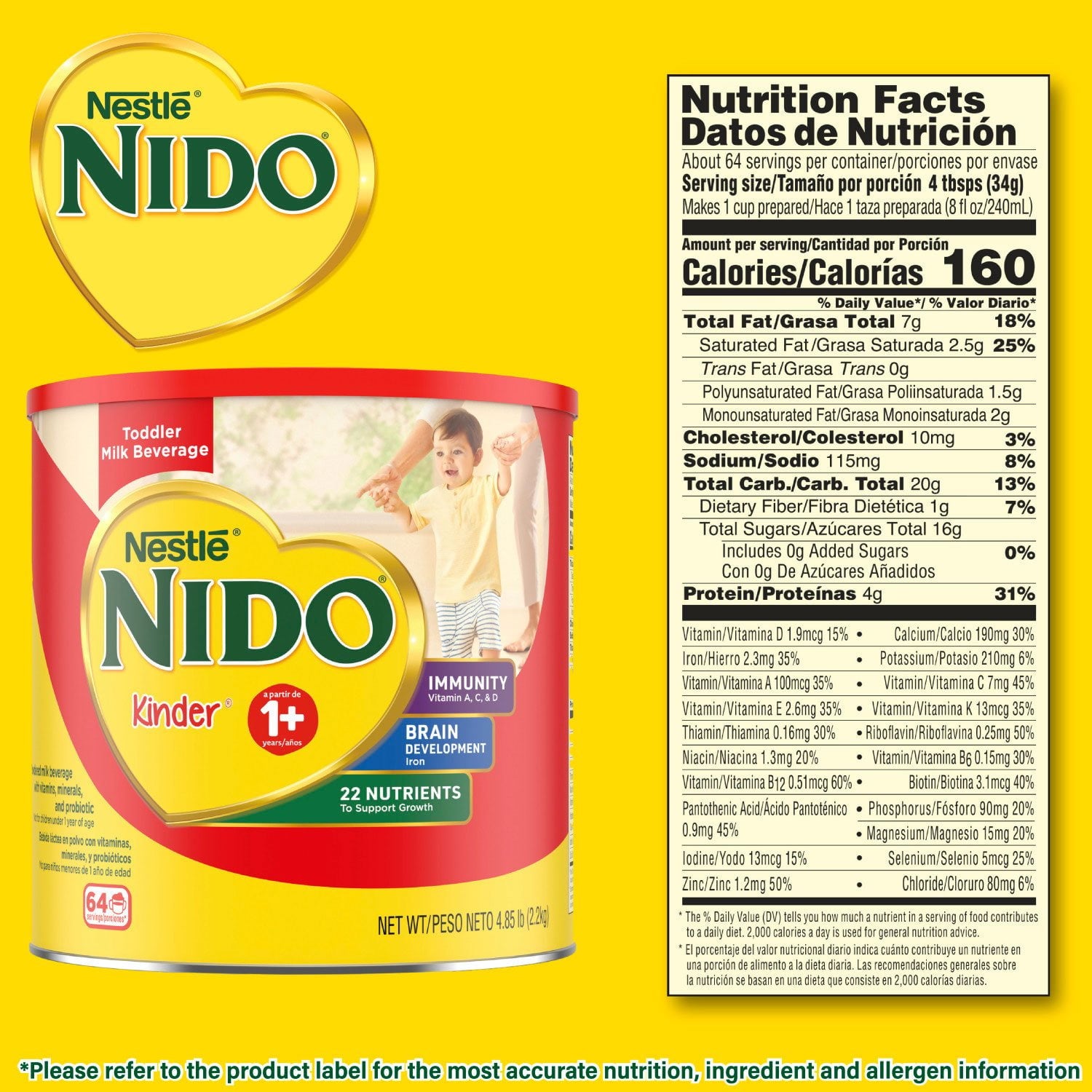 ネスレ NIDO 1+ 幼児用ミルク飲料、4.85 ポンド。