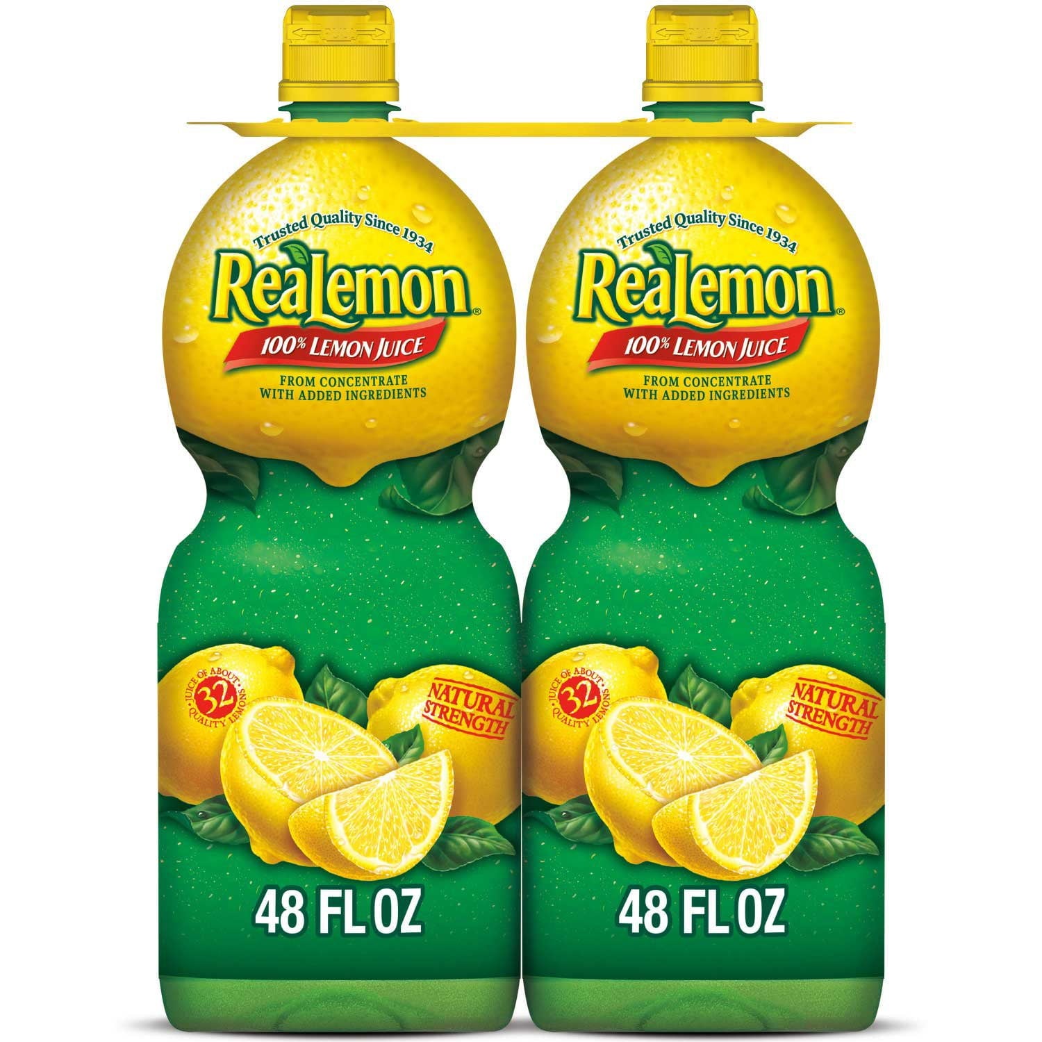 리얼레몬 100% 레몬 주스 48 fl. oz × 2 – 요리·음료 다용도